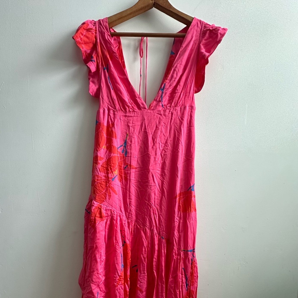 Free People She's A Waterfall Hibiscus Maxi Dress Size 2